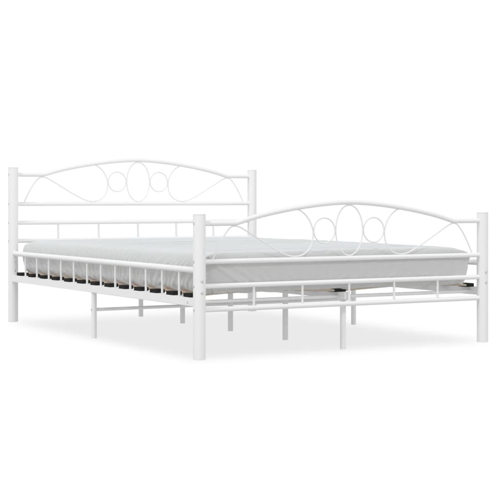 Sengeramme hvit metall 140x200 cm