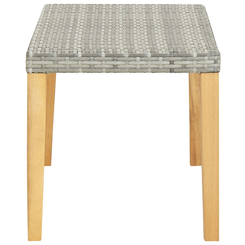 Hagebenk 120 cm grå polyrotting og heltre akasie