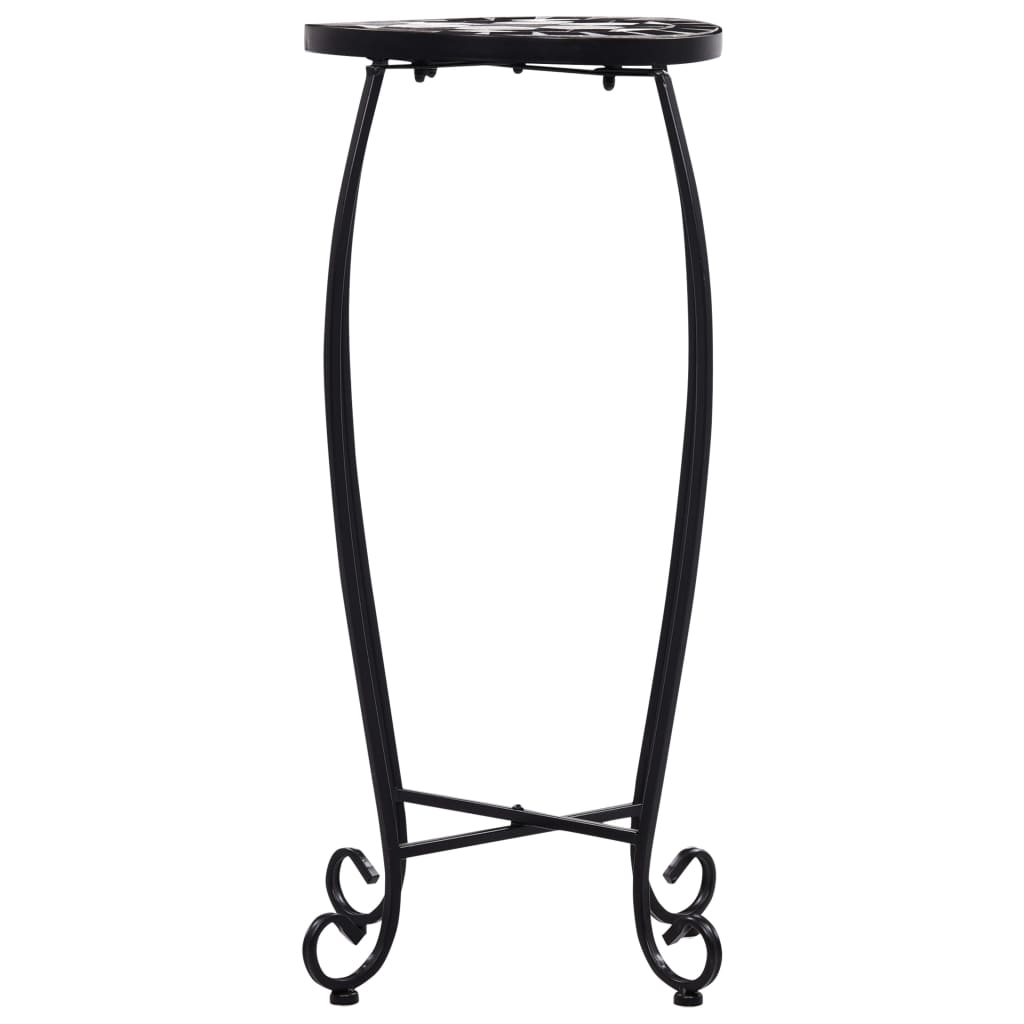 Mosaikkbord 3 stk svart og hvit keramikk