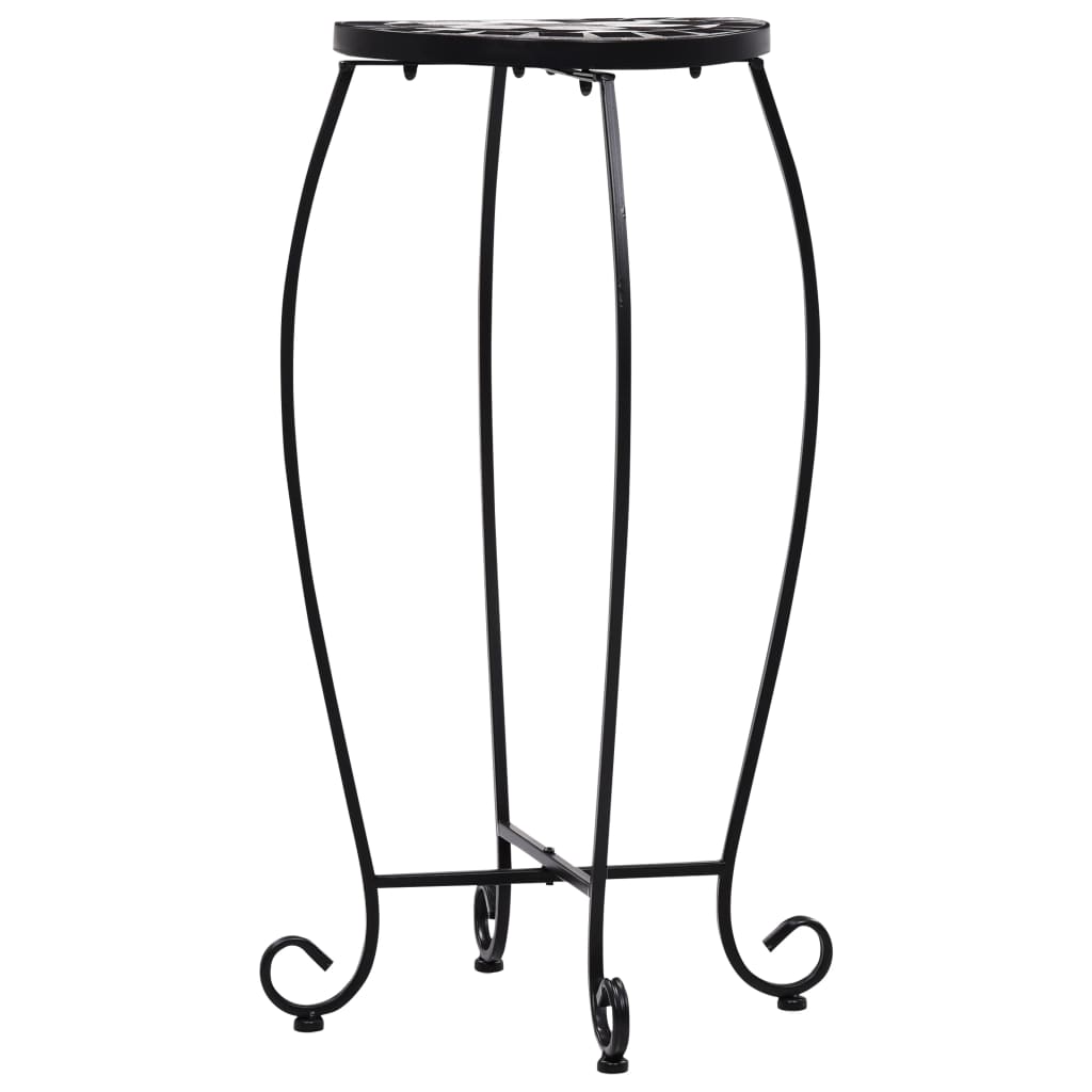 Mosaikkbord 3 stk svart og hvit keramikk