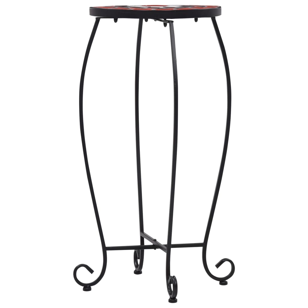 Mosaikkbord 3 stk terrakotta og hvit keramikk