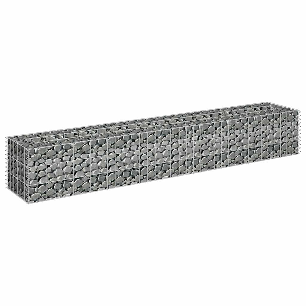 Gabion høybed galvanisert stål 180x30x30 cm