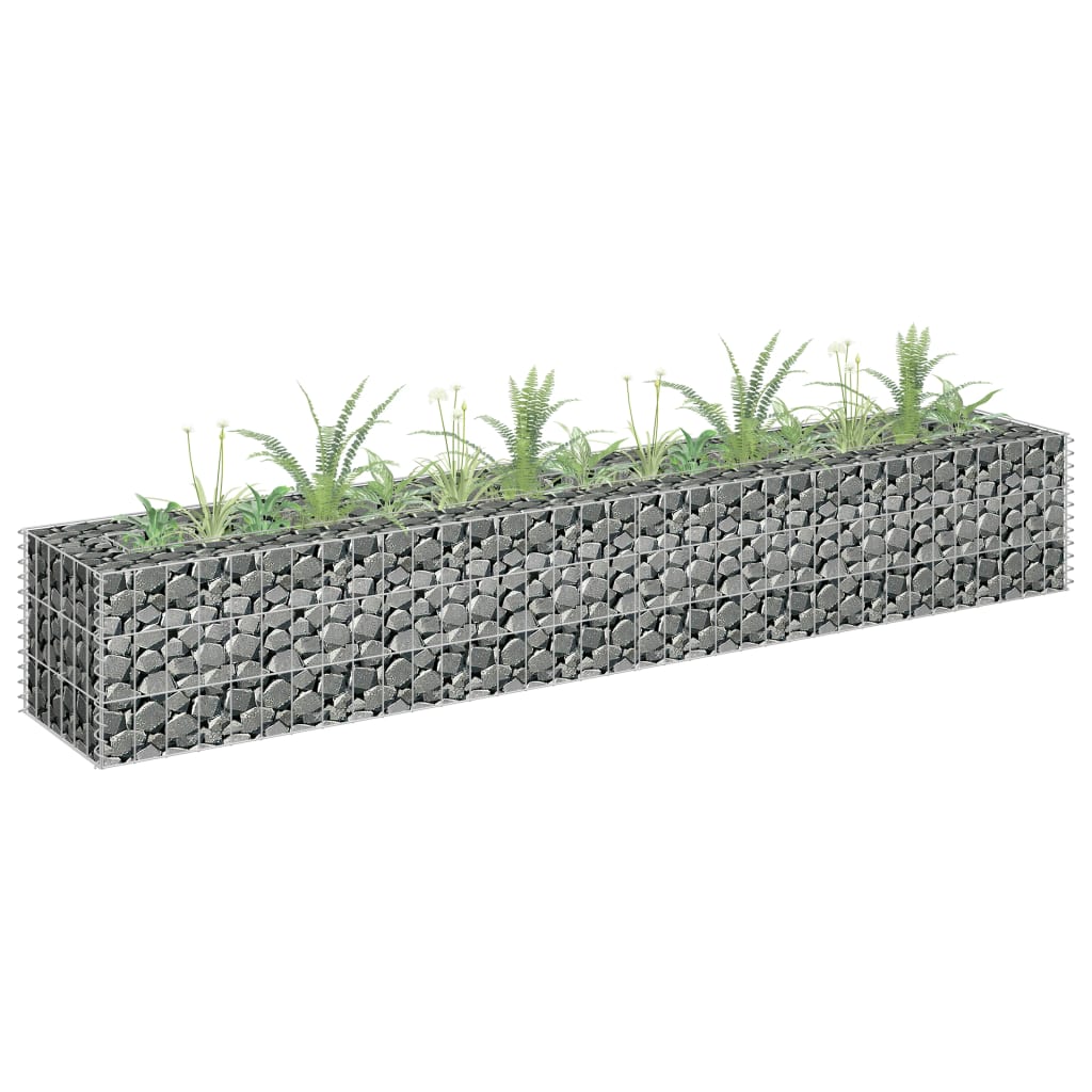 Gabion høybed galvanisert stål 180x30x30 cm