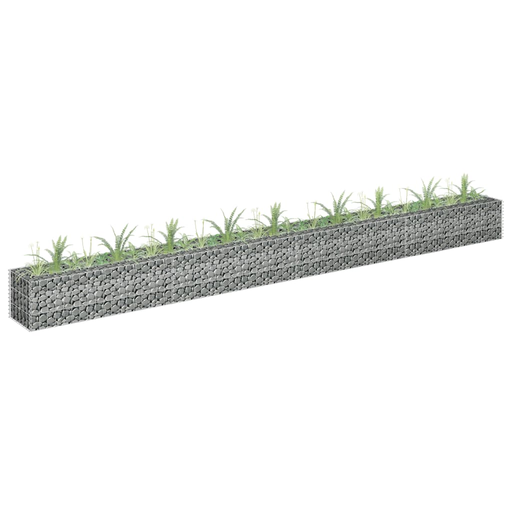Gabionbed høybed galvanisert stål 360x30x30 cm