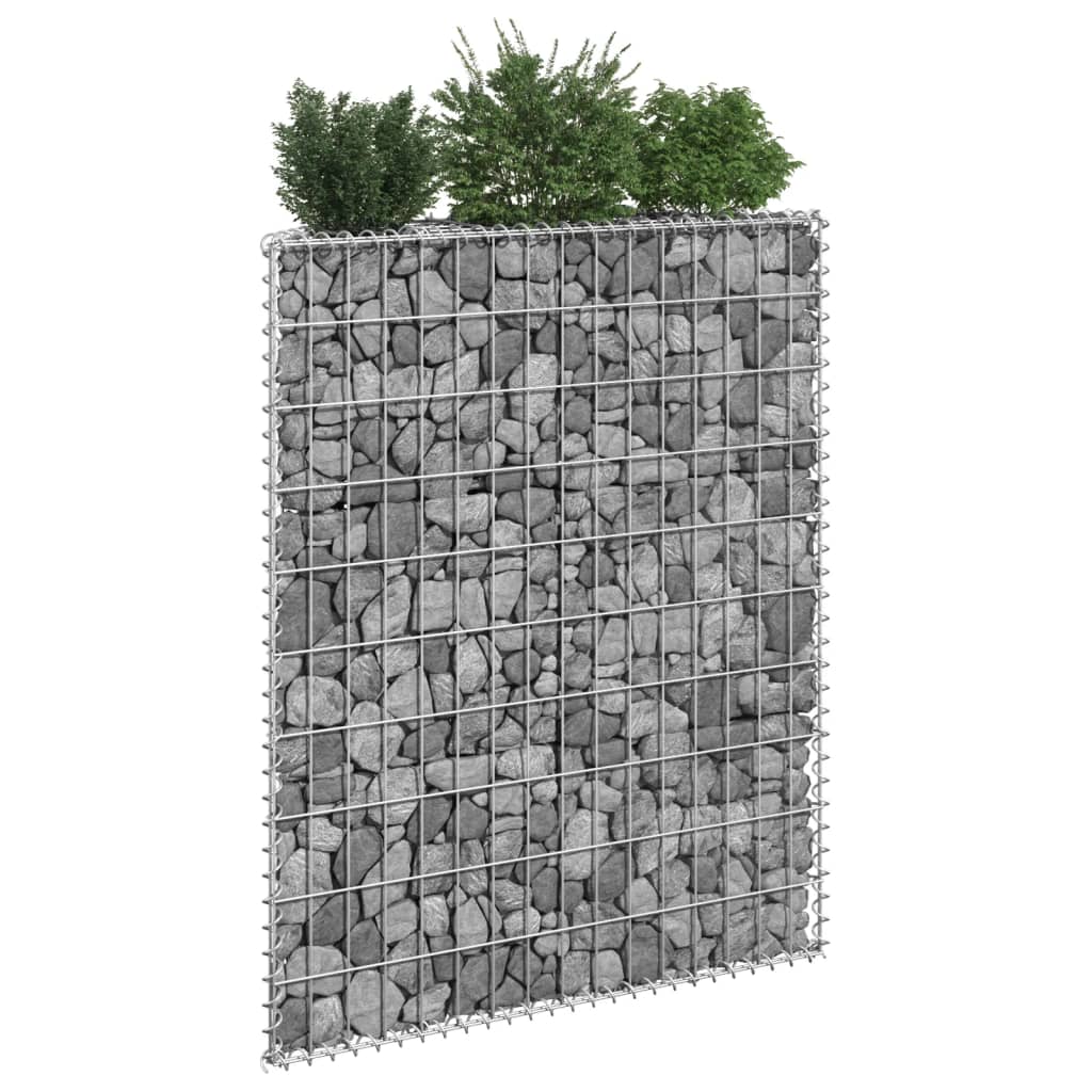 Gabion høybed trapesform galvanisert stål 80x20x100 cm