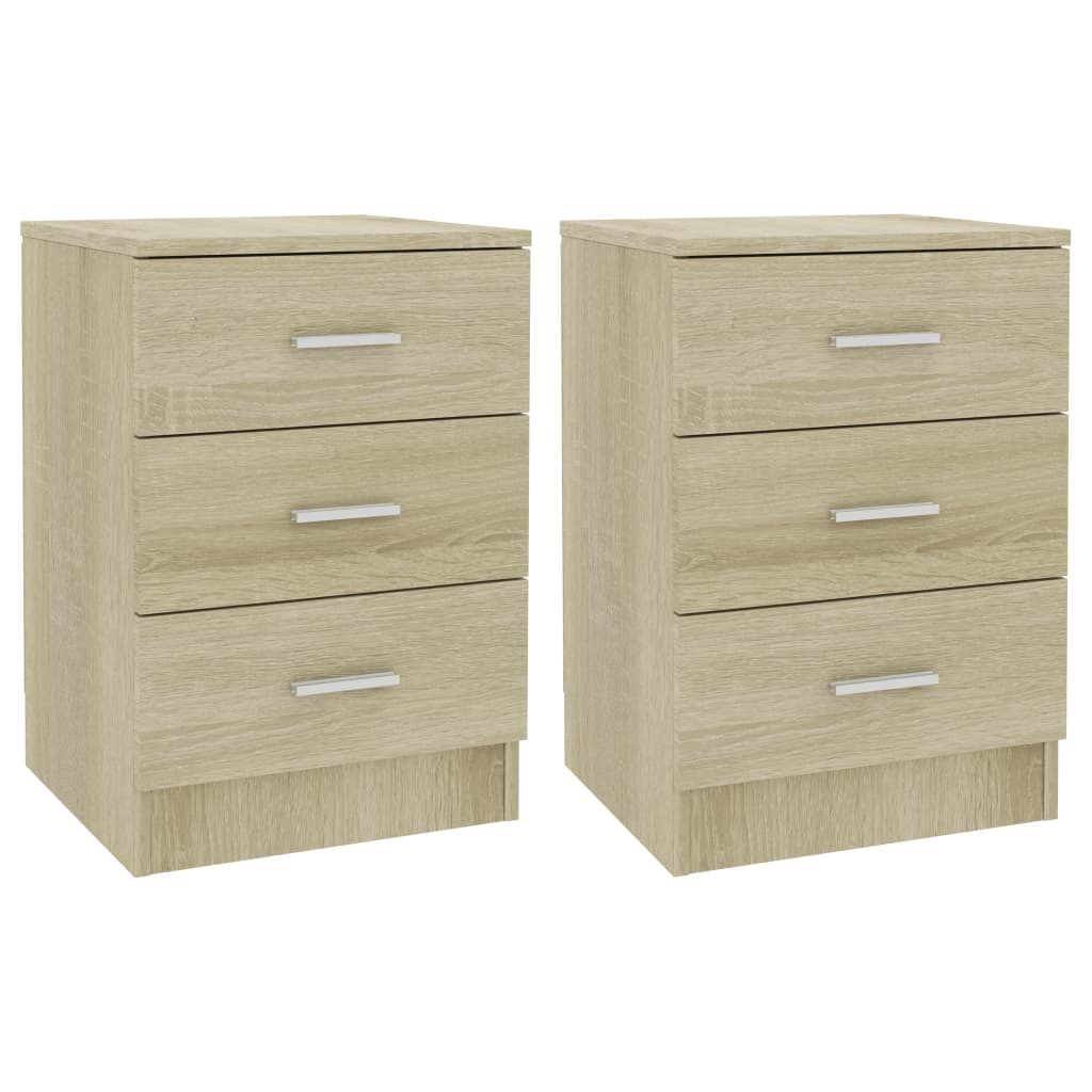 Nattbord 2 stk sonoma eik 38x35x56 cm konstruert tre