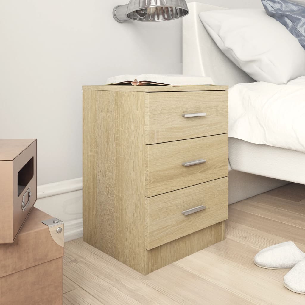 Nattbord 2 stk sonoma eik 38x35x56 cm konstruert tre