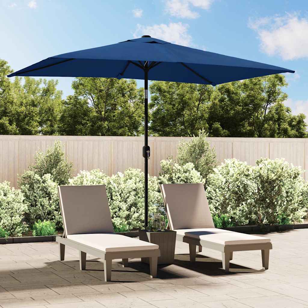 Parasoll med metallstang 300x200 cm asur