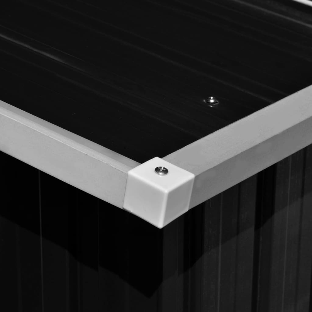 Hageskur antrasitt 257x990x181 cm galvanisert stål