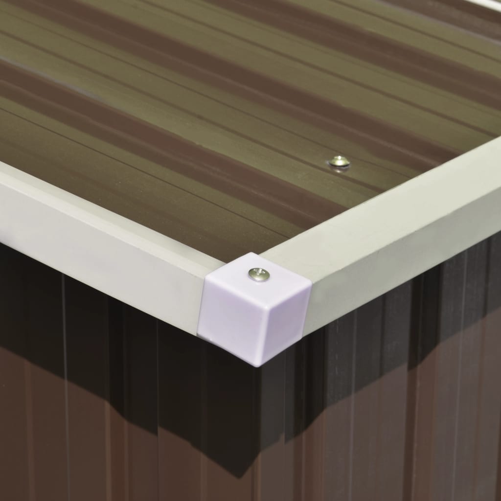 Hageskur brun 257x990x181 cm galvanisert stål