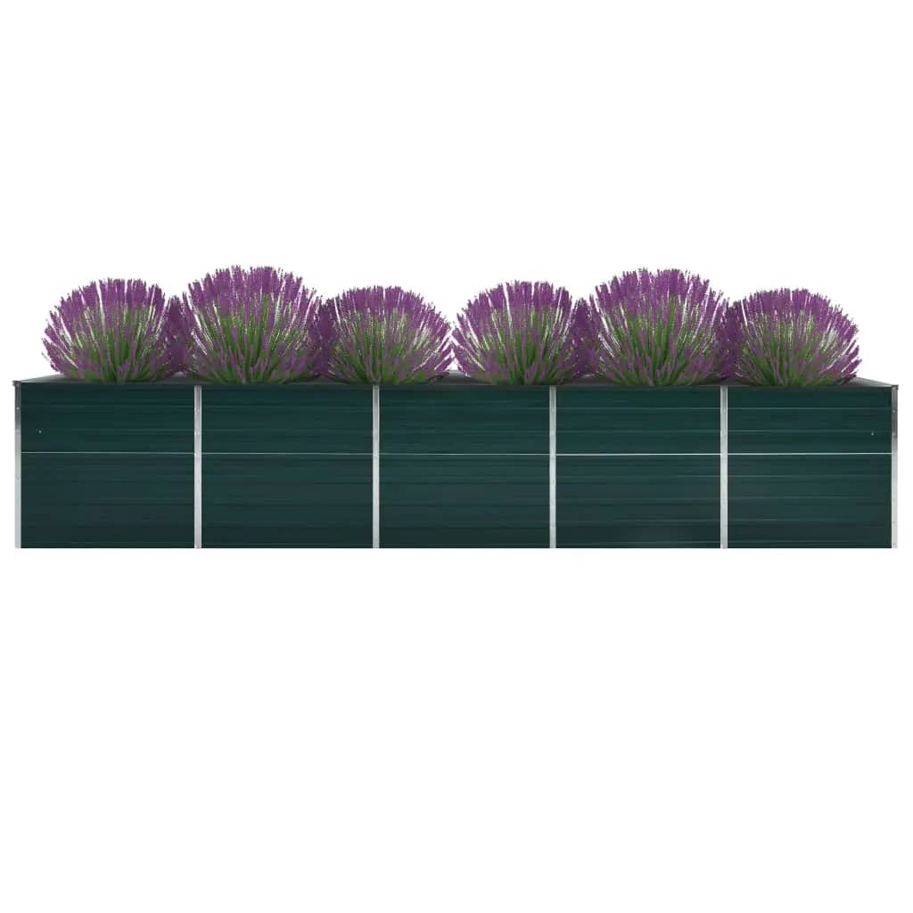 Høybed galvanisert stål 400x80x45 cm grønn