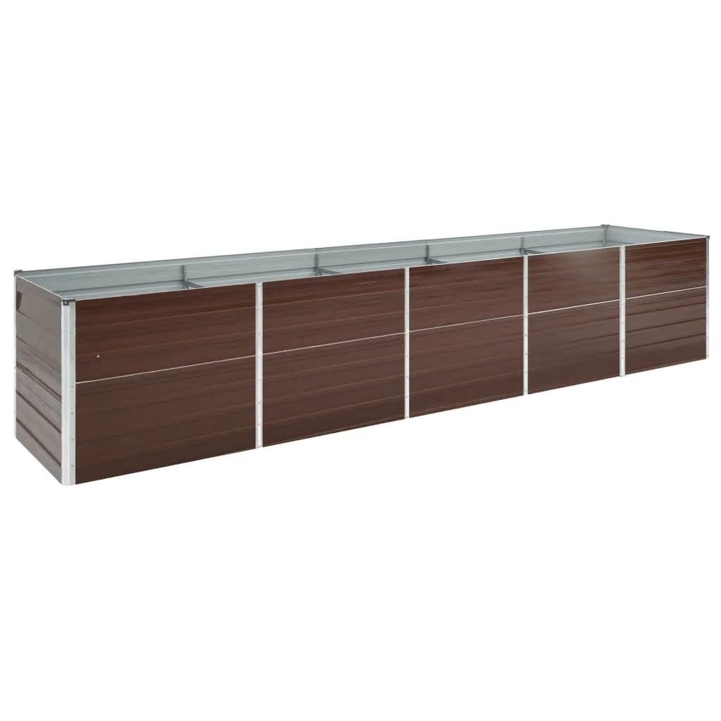 Høybed galvanisert stål 400x80x45 cm brun