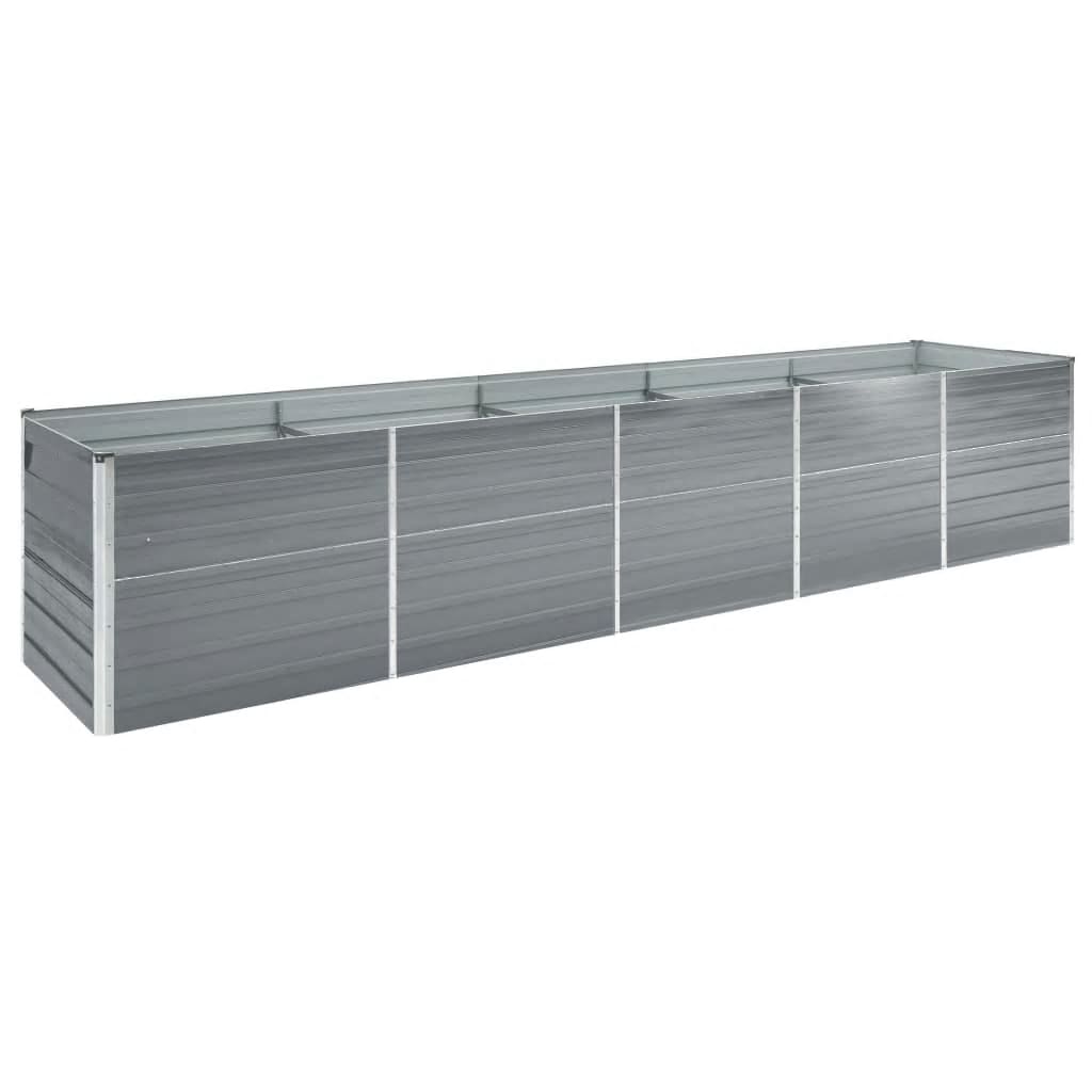 Høybed galvanisert stål 400x80x77 cm grå