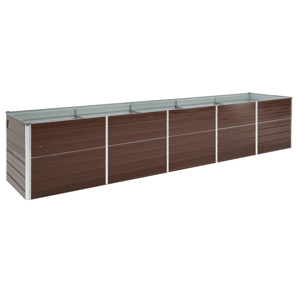 Høybed galvanisert stål 400x80x77 cm brun