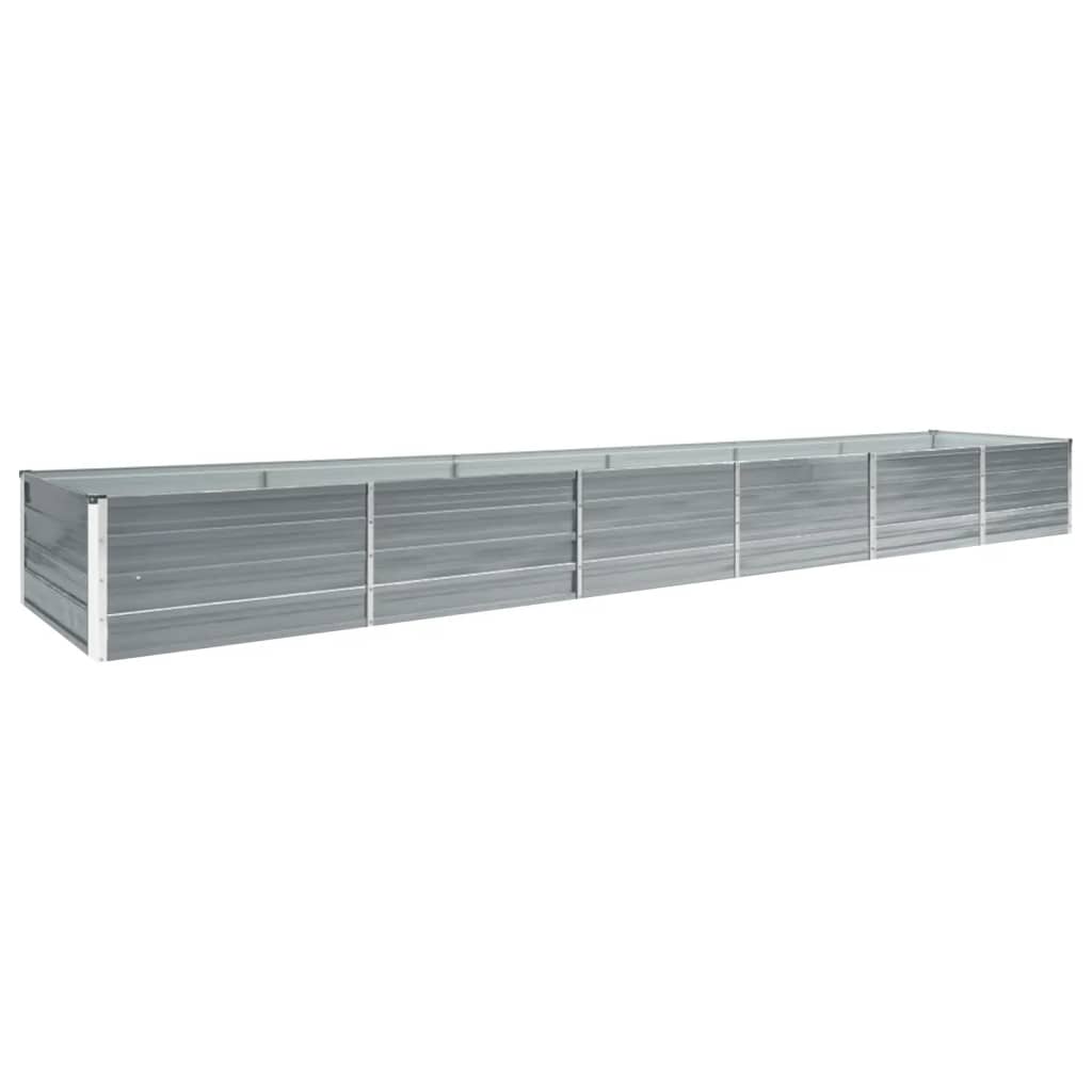 Høybed galvanisert stål 480x80x45 cm grå