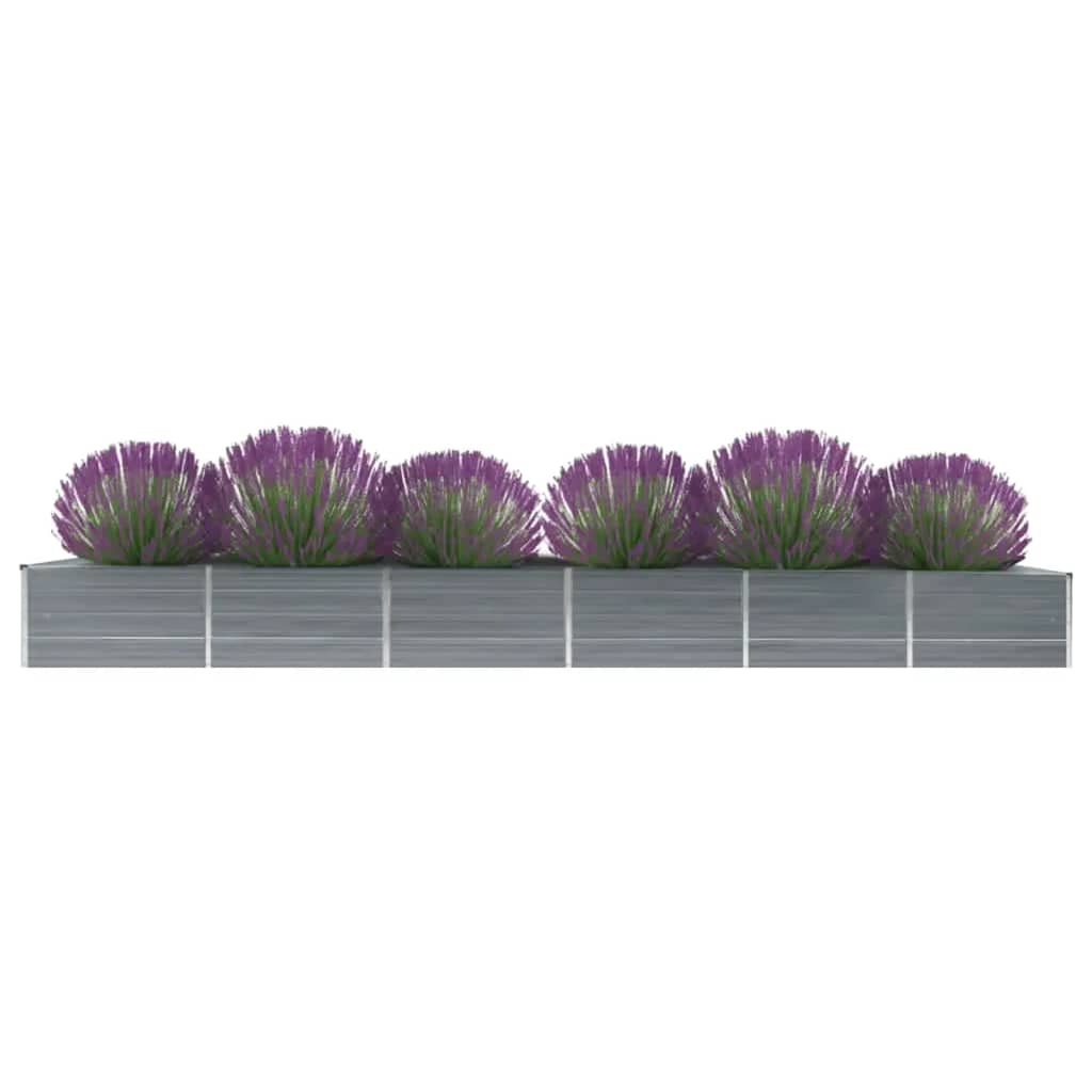 Høybed galvanisert stål 480x80x45 cm grå