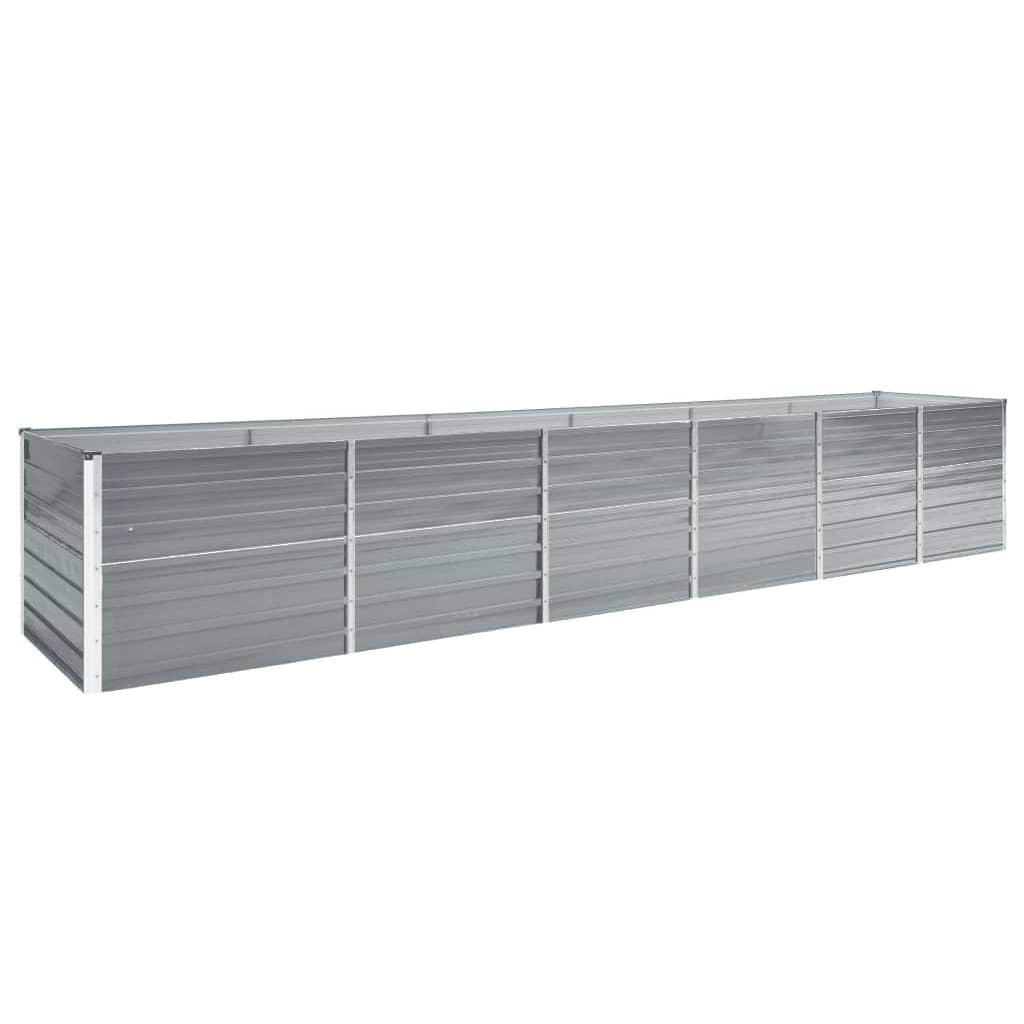 Høybed galvanisert stål 480x80x77 cm grå