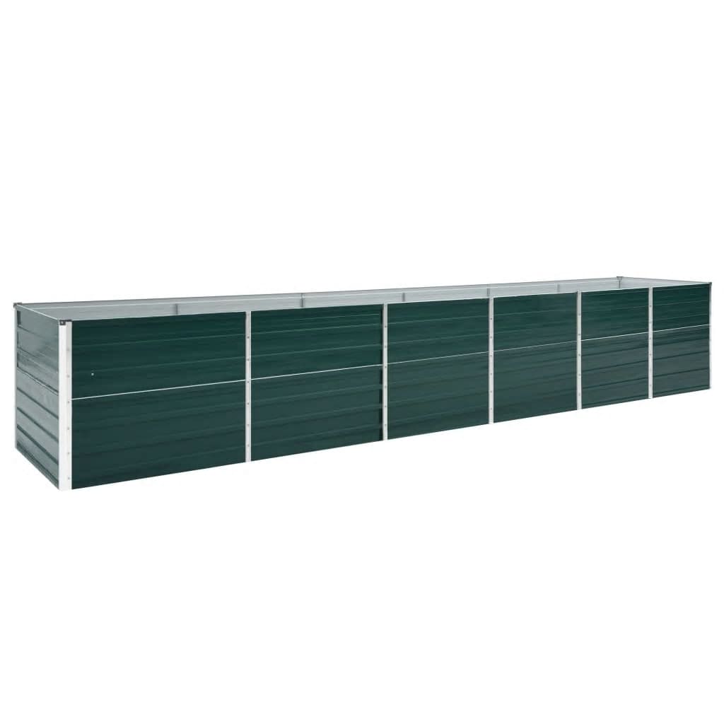 Høybed galvanisert stål 480x80x77 cm grønn