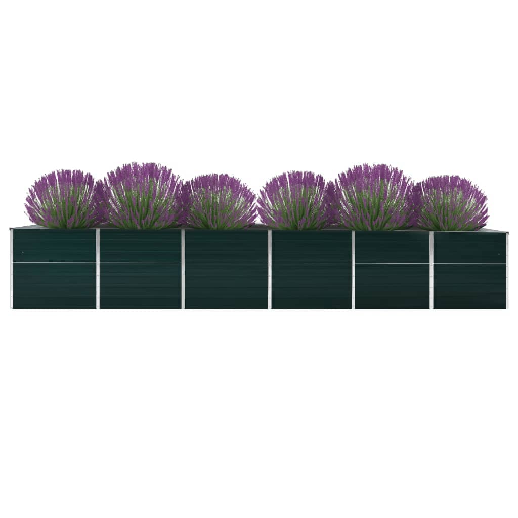 Høybed galvanisert stål 480x80x77 cm grønn