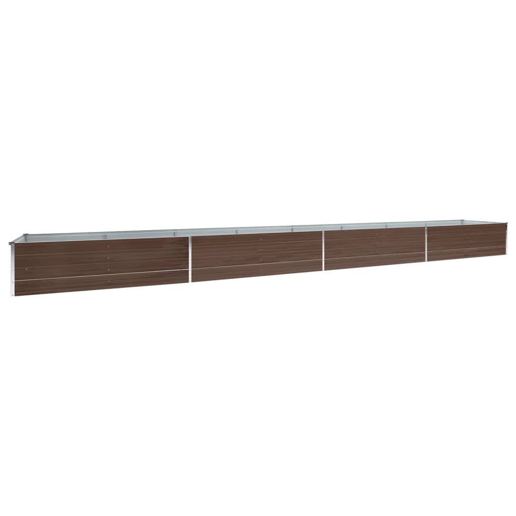 Høybed galvanisert stål 600x80x45 cm brun