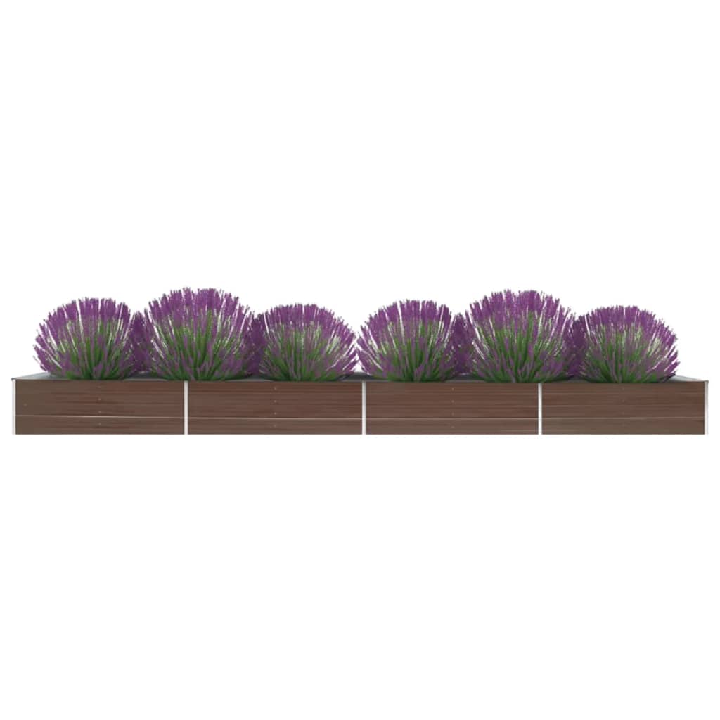 Høybed galvanisert stål 600x80x45 cm brun