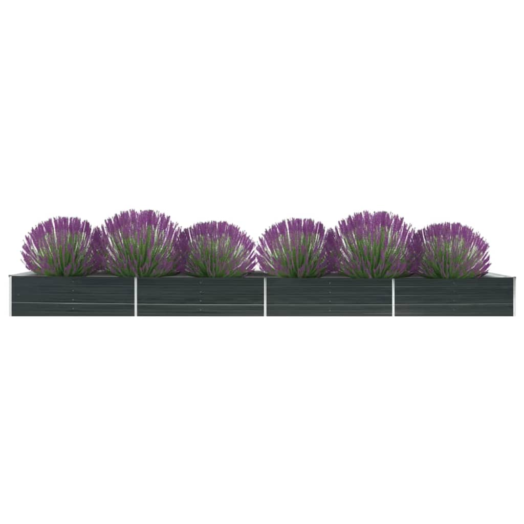 Høybed galvanisert stål 600x80x45 cm antrasitt