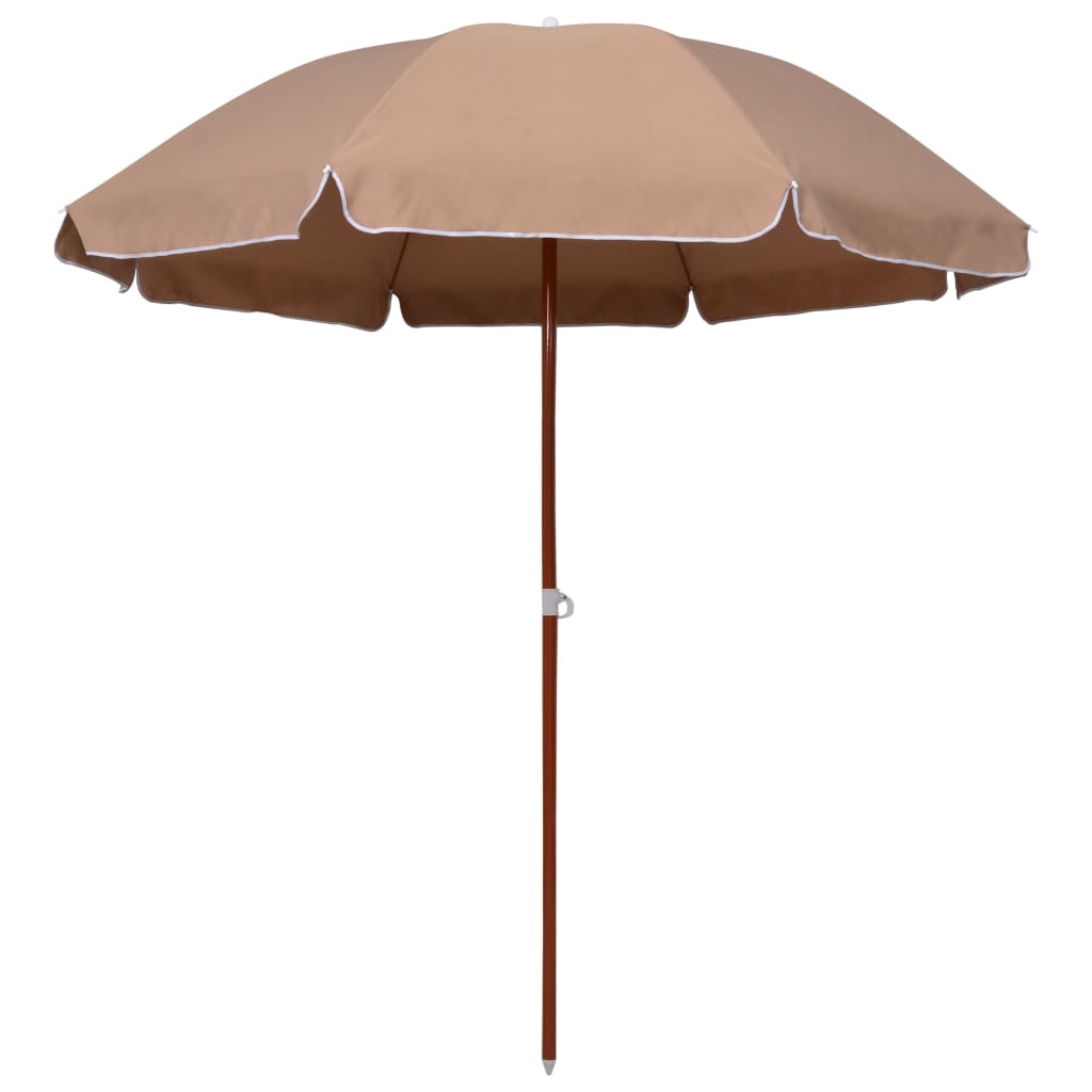 Hageparasoll med stålstang 240 cm gråbrun