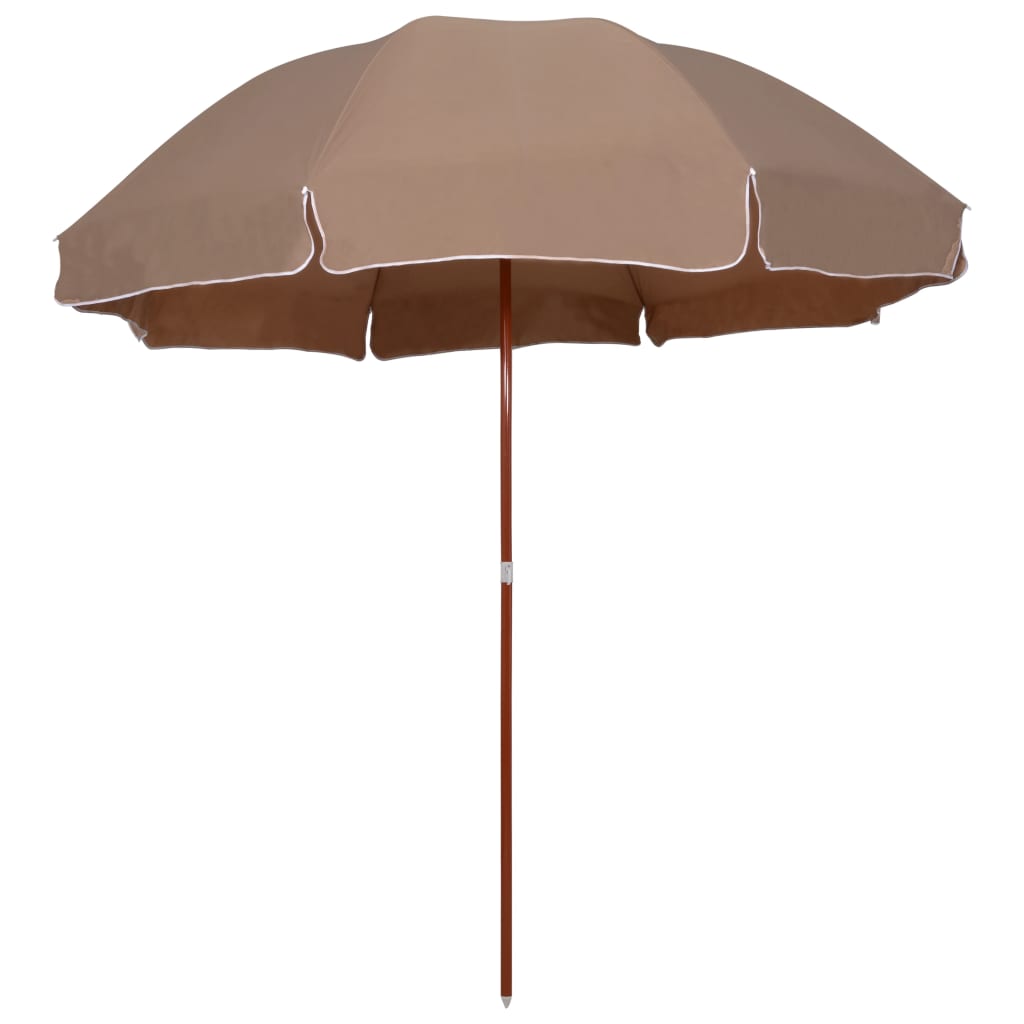 Parasoll med stålstang 300 cm gråbrun
