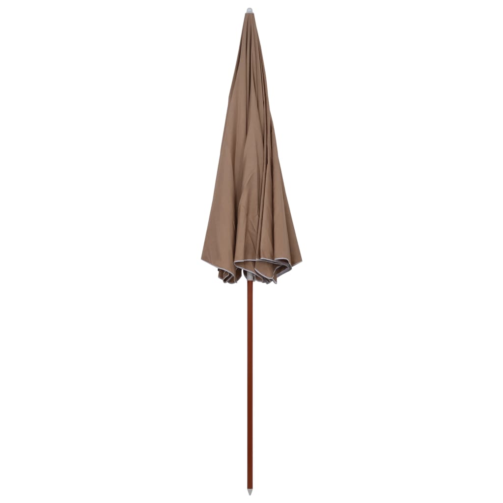 Parasoll med stålstang 300 cm gråbrun