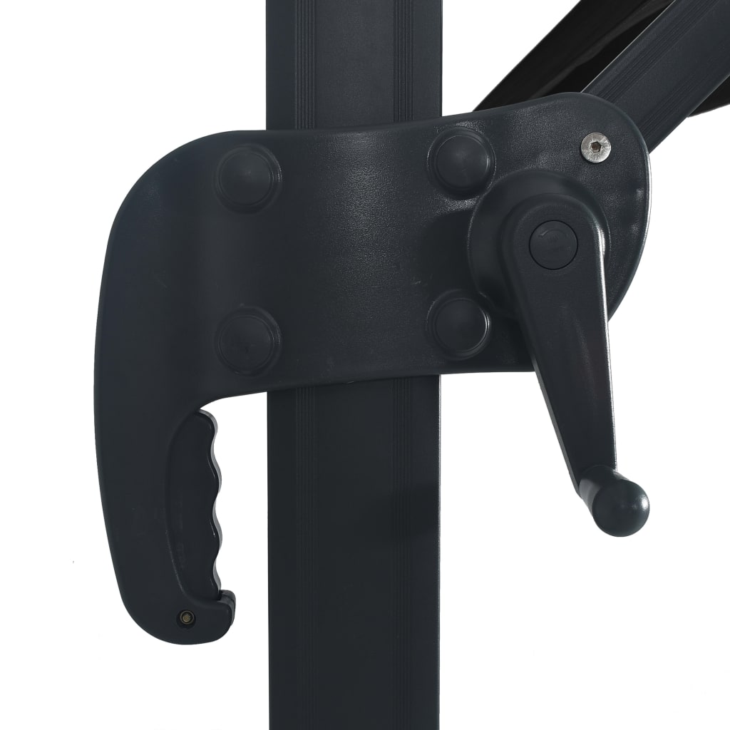 Hengeparasoll med LED-lys og aluminiumsstang 400x300 cm svart