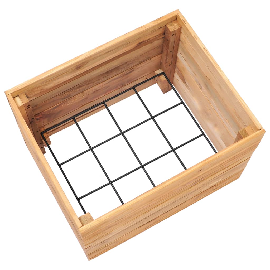 Høybed 50x40x38 cm resirkulert teak og stål