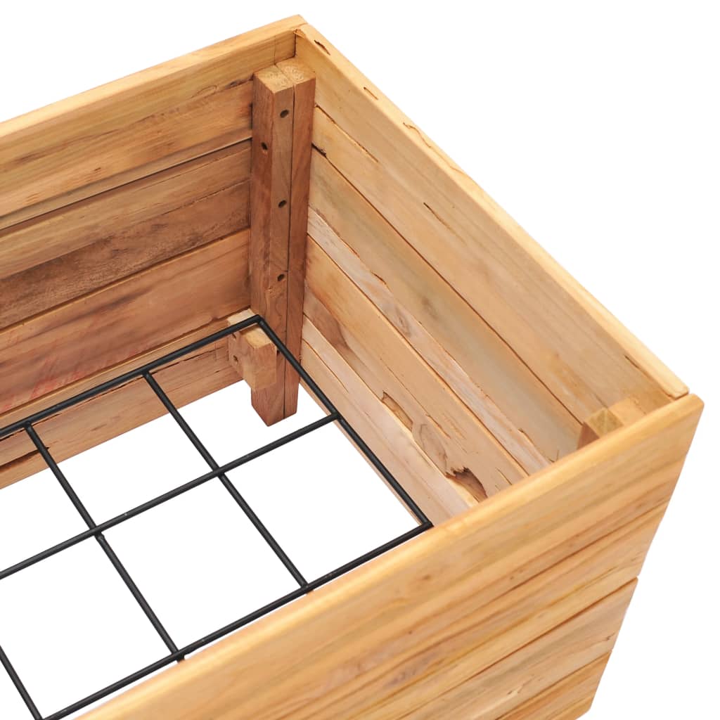 Høybed 50x40x38 cm resirkulert teak og stål