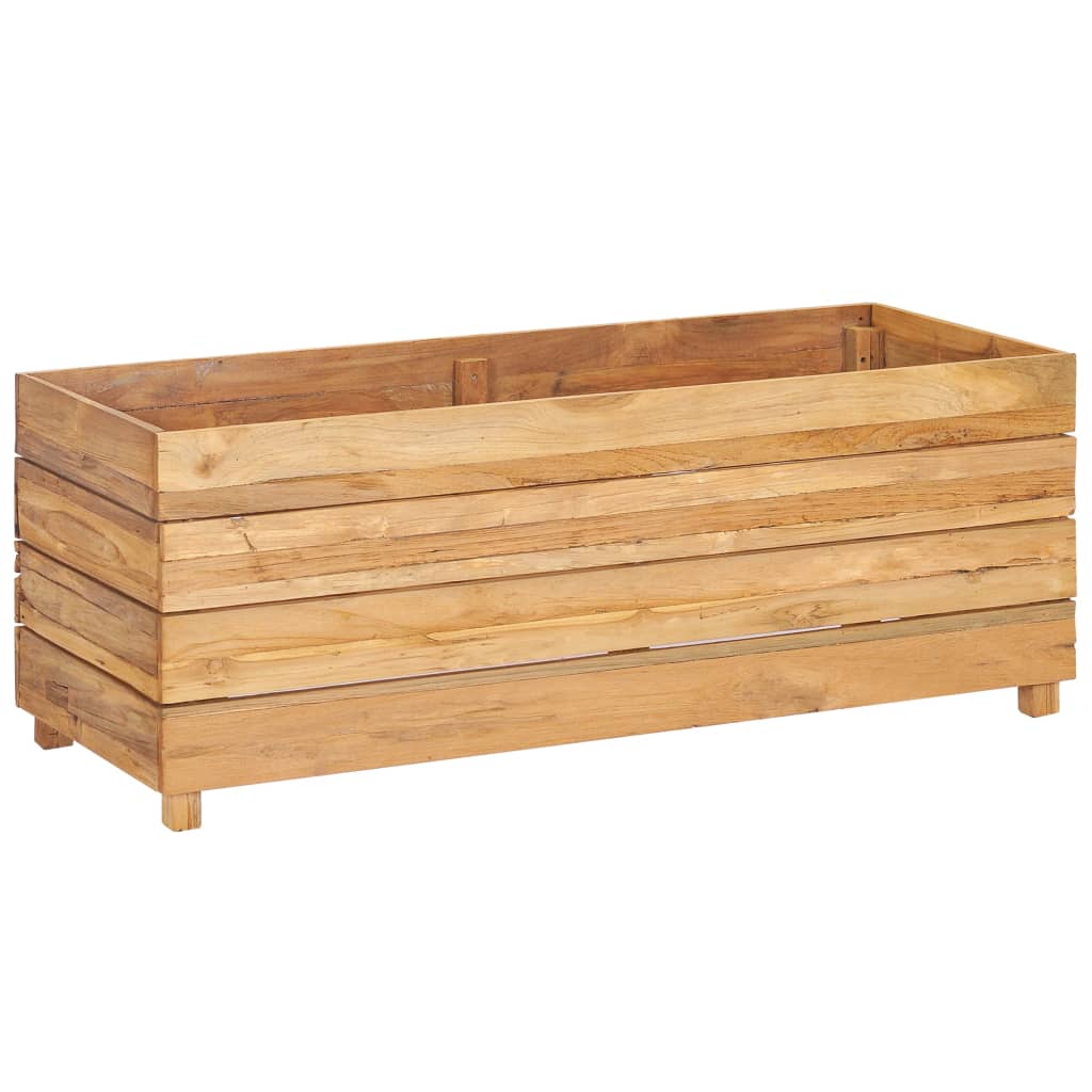 Høybed 100x40x38 cm resirkulert teak og stål