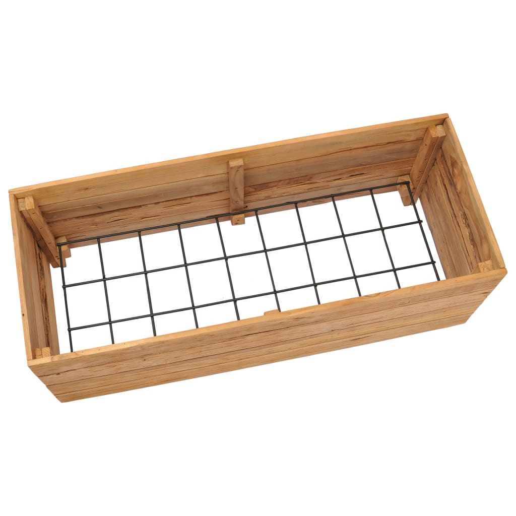 Høybed 100x40x38 cm resirkulert teak og stål