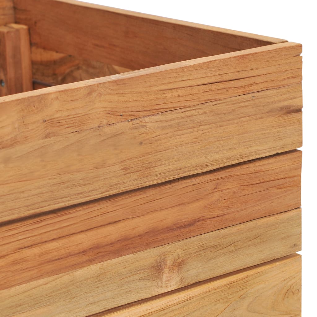 Høybed 100x40x38 cm resirkulert teak og stål