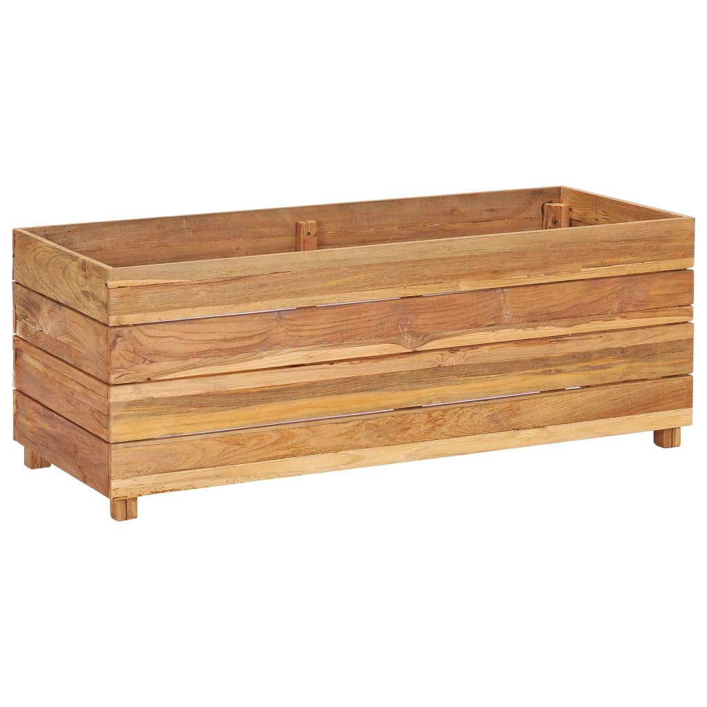 Høybed 100x40x38 cm resirkulert teak og stål