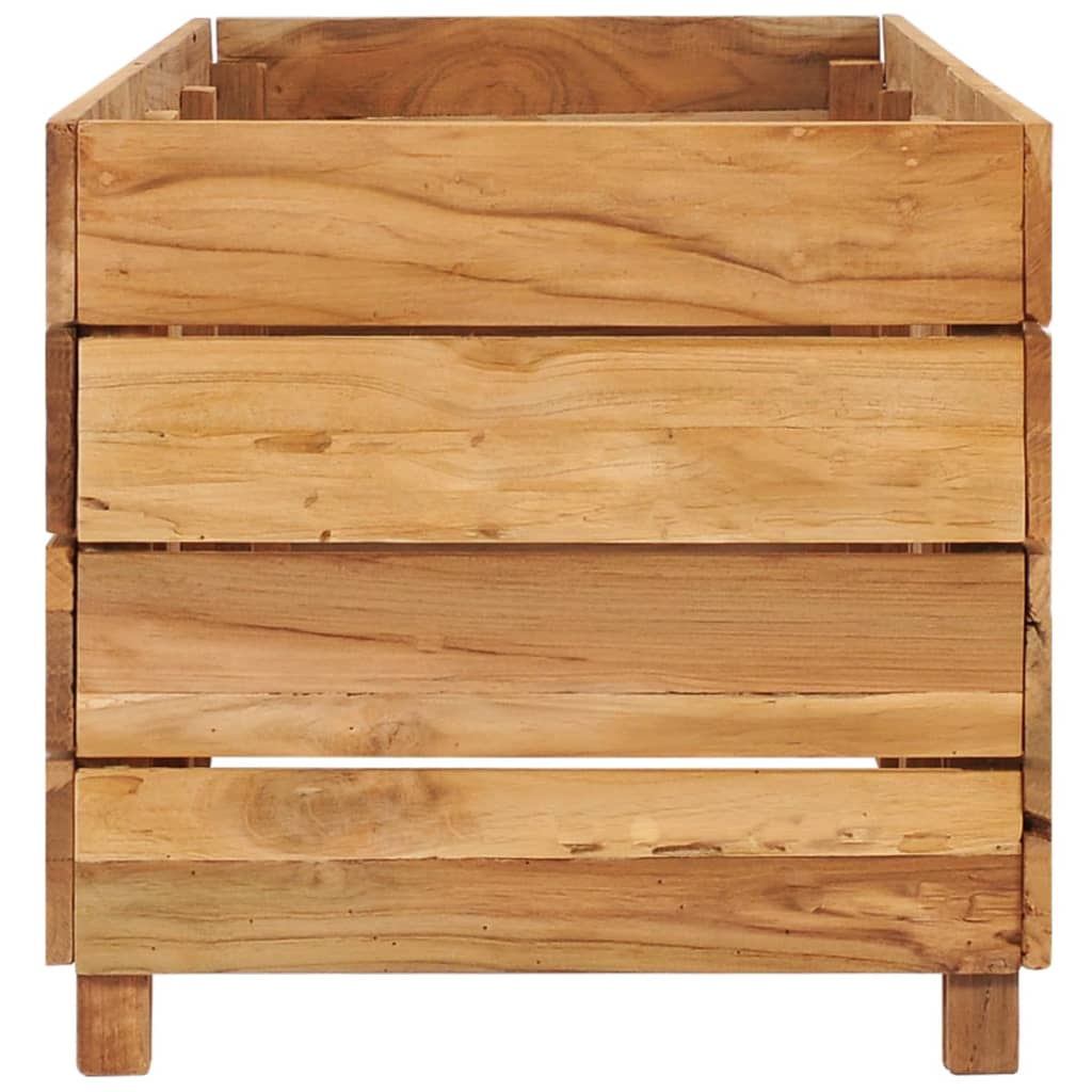 Høybed 150x40x38 cm resirkulert teak og stål
