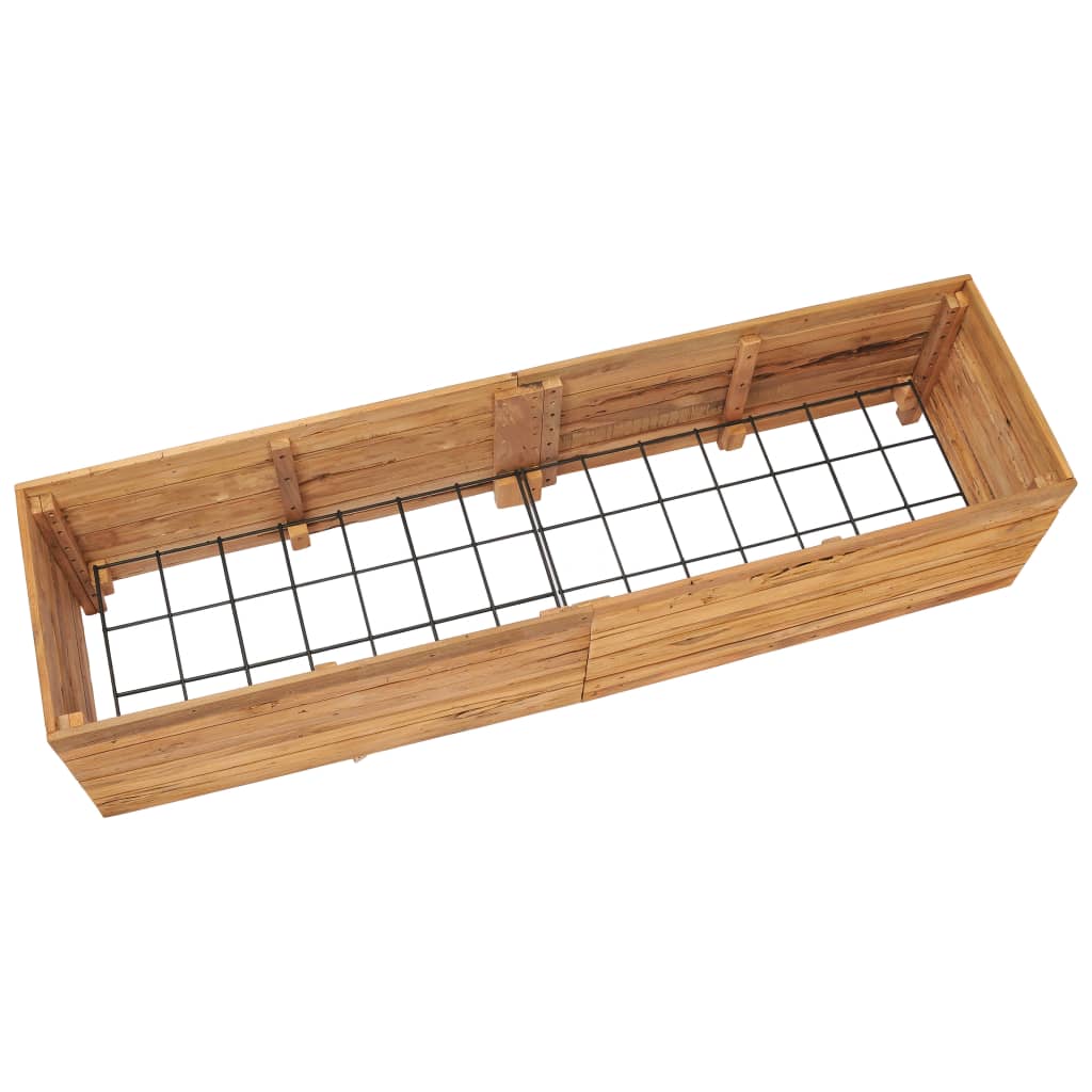 Høybed 150x40x38 cm resirkulert teak og stål