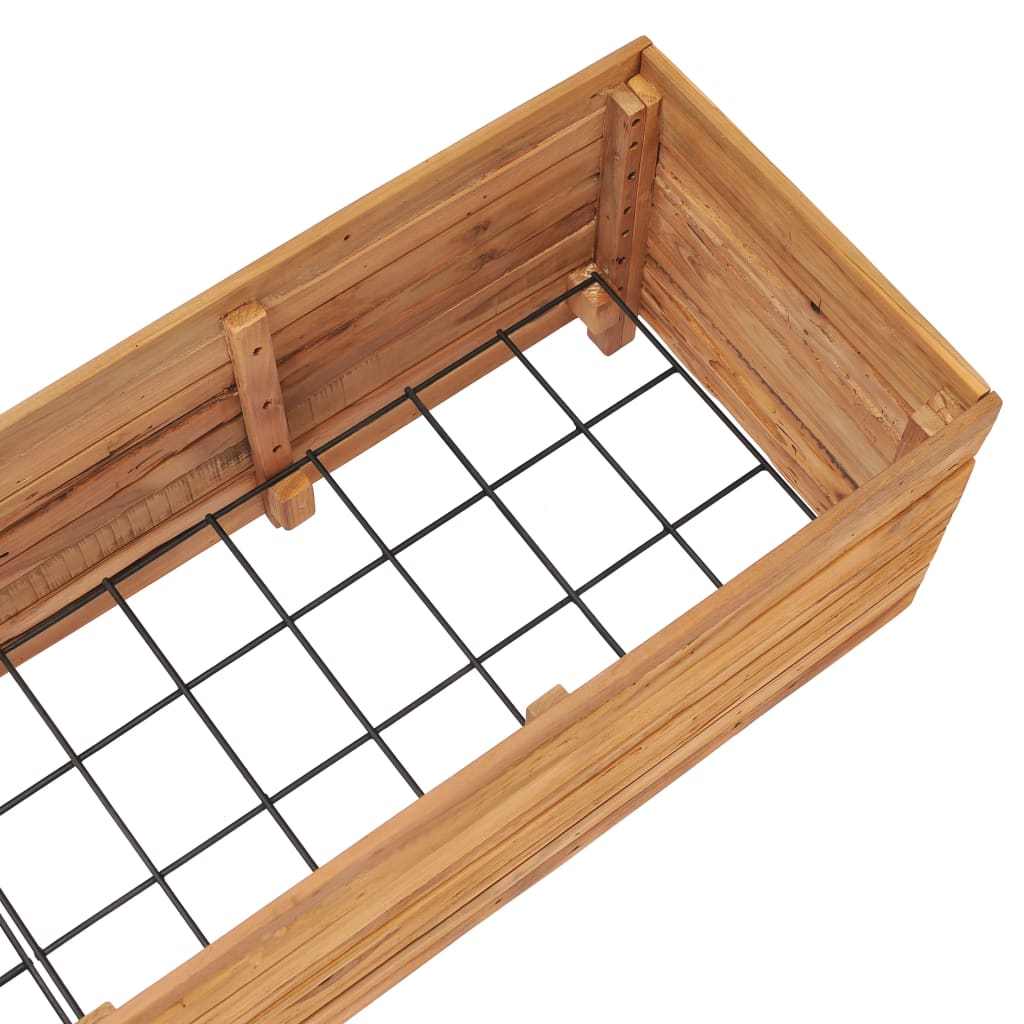 Høybed 150x40x38 cm resirkulert teak og stål