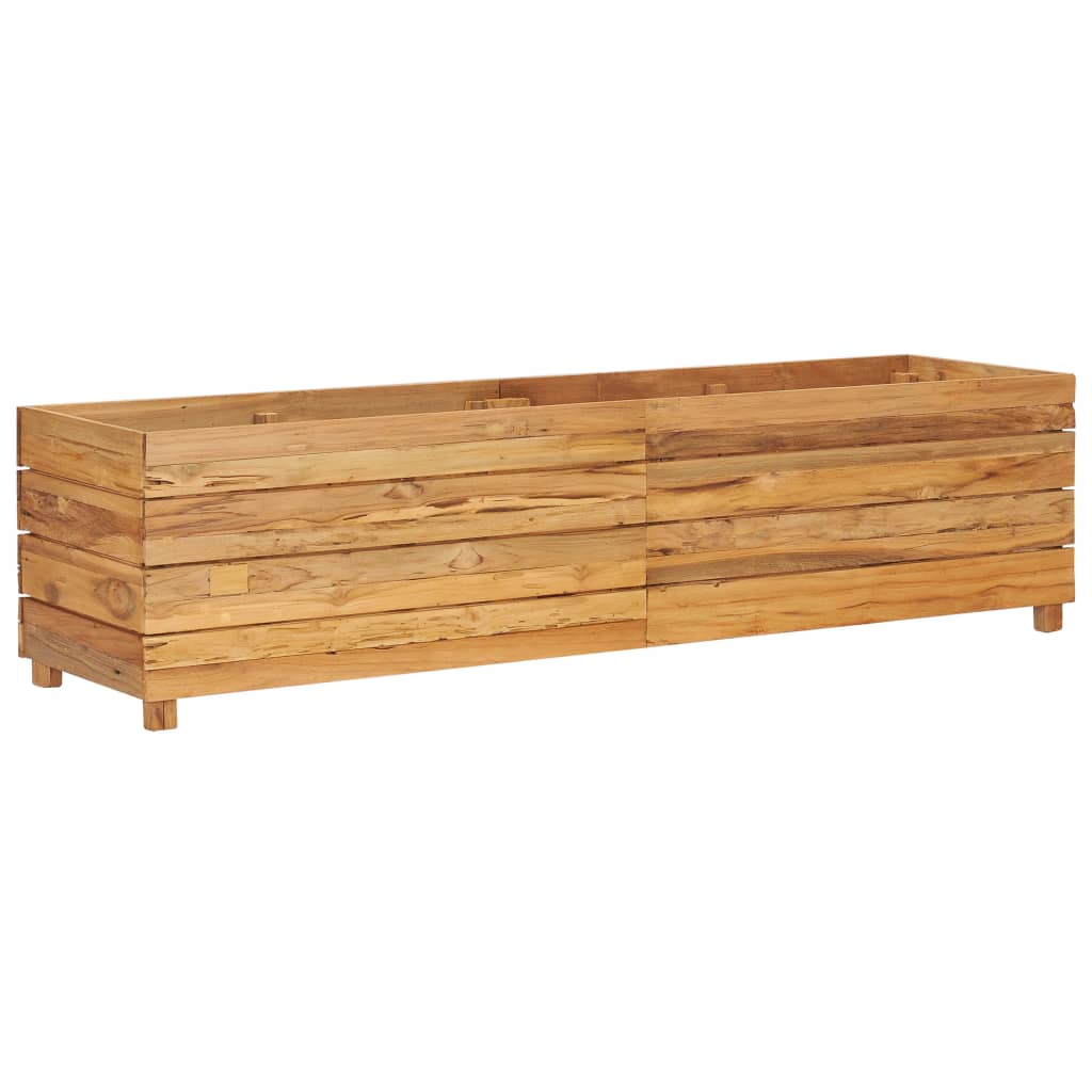 Høybed 150x40x38 cm resirkulert teak og stål