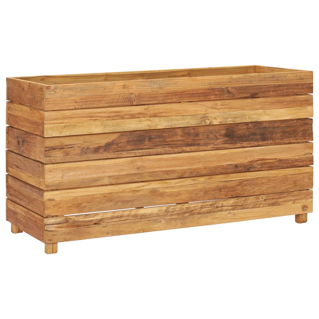 Høybed 100x40x55 cm resirkulert teak og stål