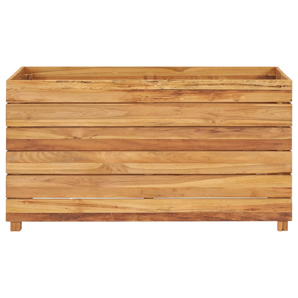 Høybed 100x40x55 cm resirkulert teak og stål