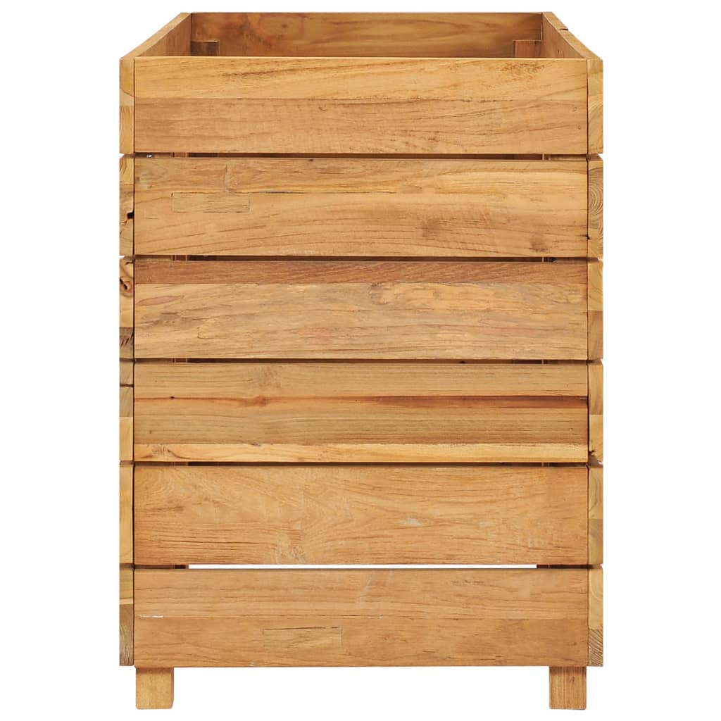 Høybed 100x40x55 cm resirkulert teak og stål