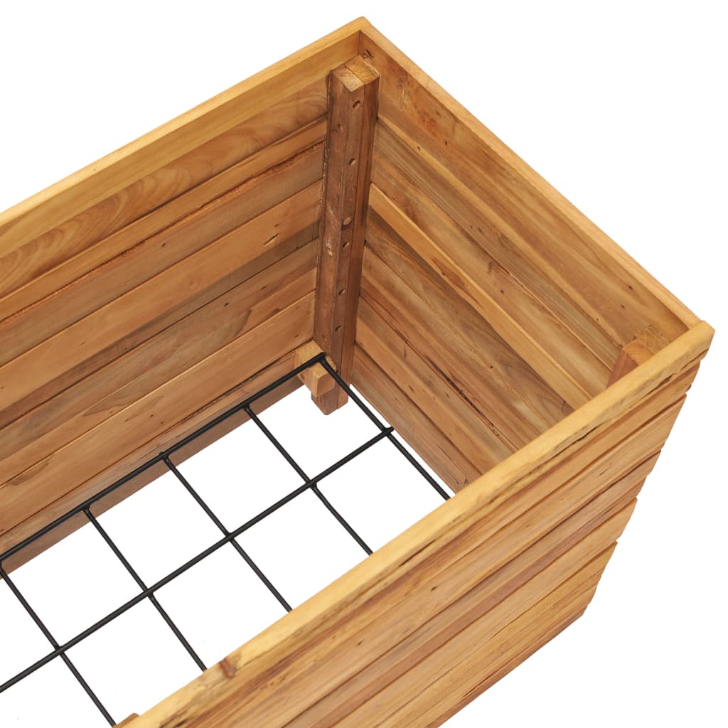 Høybed 100x40x55 cm resirkulert teak og stål