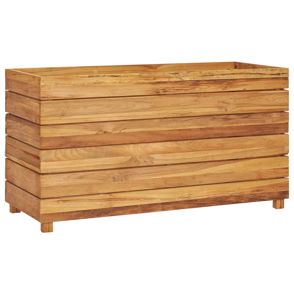 Høybed 100x40x55 cm resirkulert teak og stål