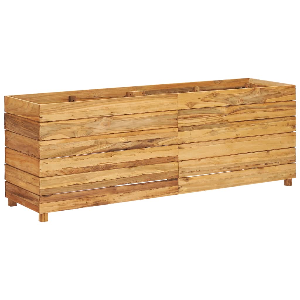 Høybed 150x40x55 cm resirkulert teak og stål