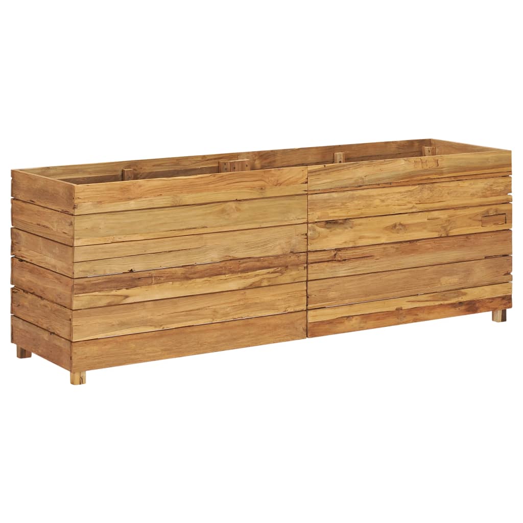 Høybed 150x40x55 cm resirkulert teak og stål