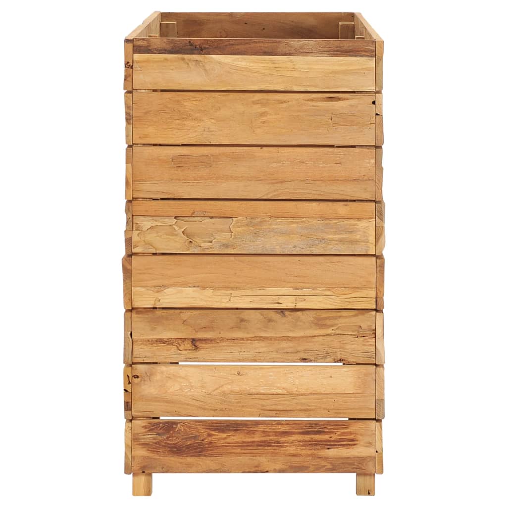 Høybed 100x40x72 cm resirkulert teak og stål