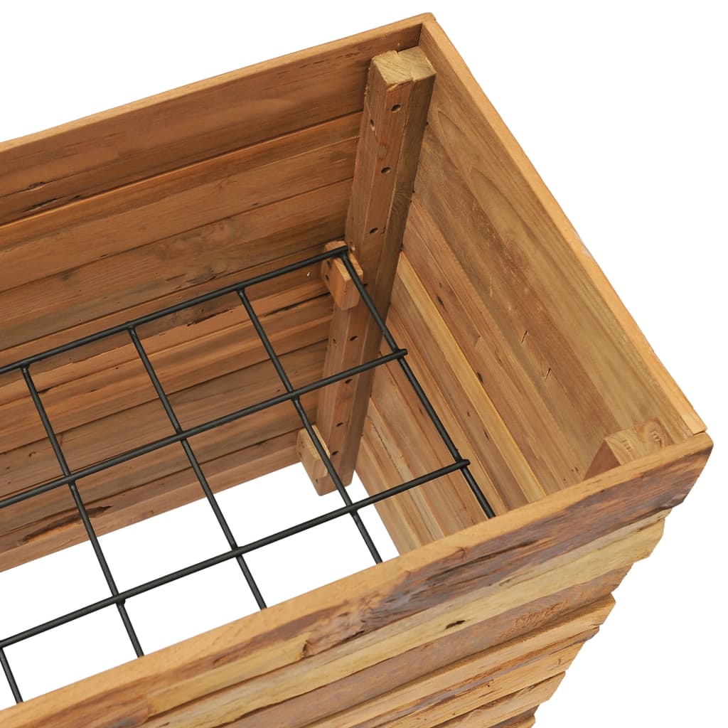 Høybed 100x40x72 cm resirkulert teak og stål