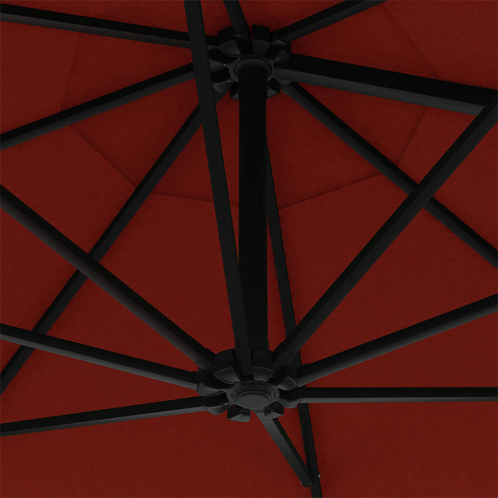 Veggmontert parasoll med metallstang 300 cm terrakotta